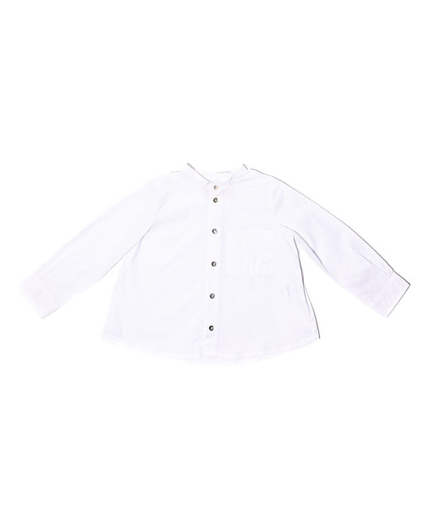 Collarless shirt Cotton