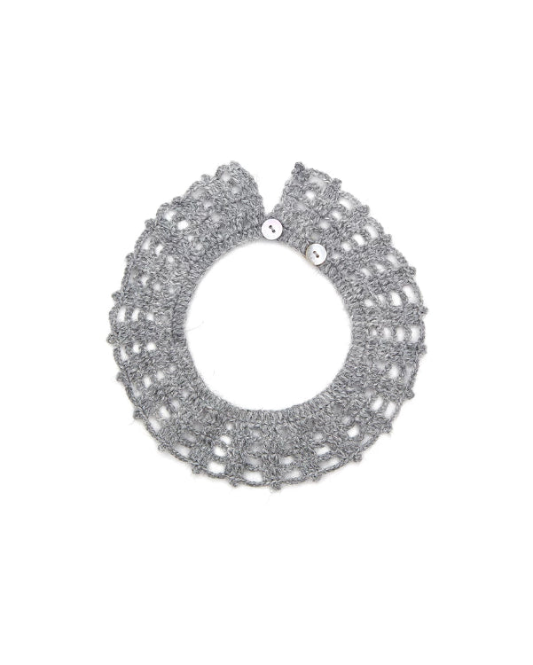 Handmade, Crocheted in 100% alpaca collar in grey. 